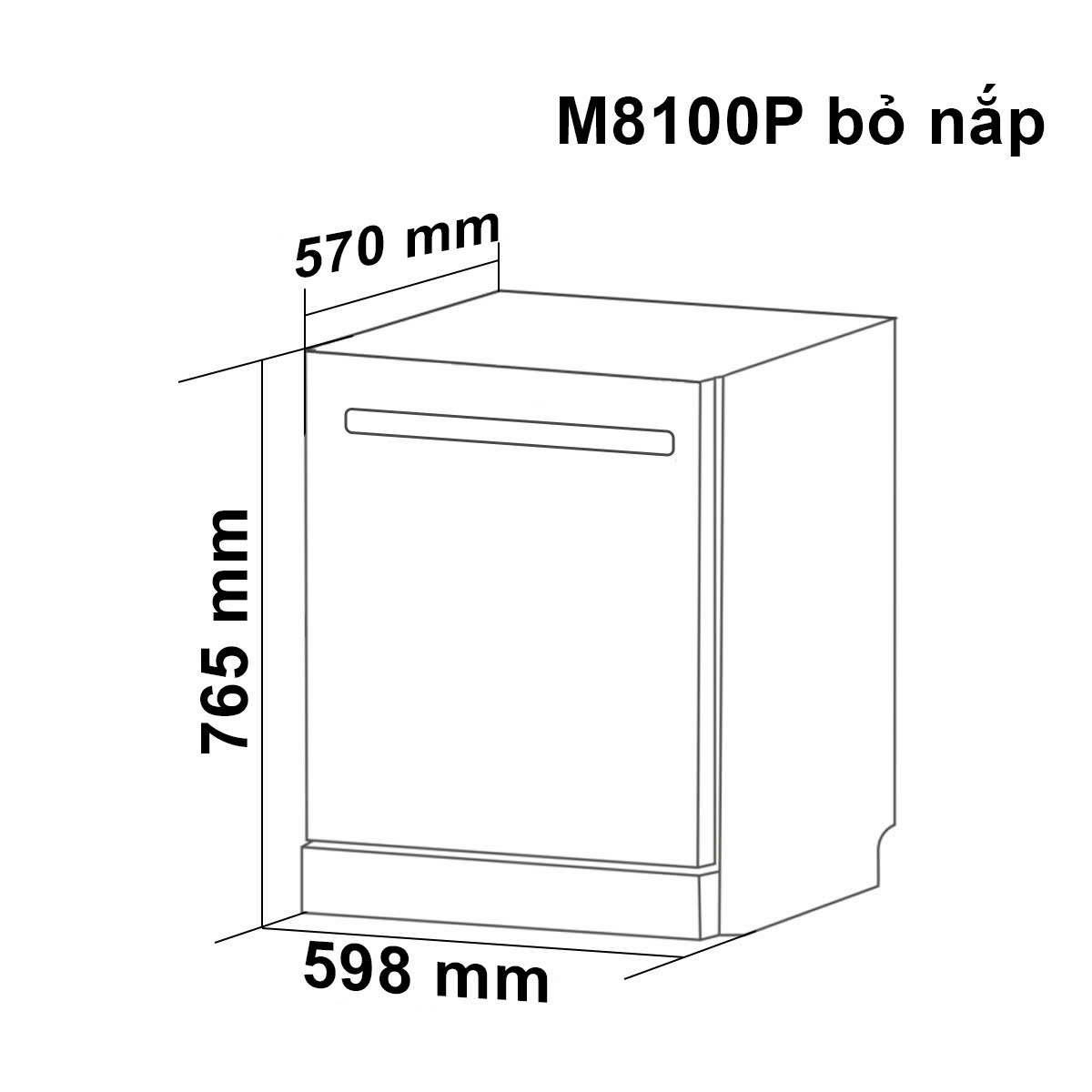 Máy rửa bát M8100P (Sấy bằng không khí nóng)